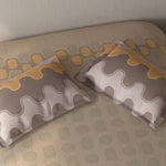 Spaces Fiora Geometric 100% Cotton Single Bedsheet with 1 Pillow Covers - 59 x 89 Inches, Beige