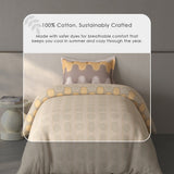 Spaces Fiora Geometric 100% Cotton Single Bedsheet with 1 Pillow Covers - 59 x 89 Inches, Beige