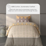 Spaces Fiora Geometric 100% Cotton Single Bedsheet with 1 Pillow Covers - 59 x 89 Inches, Beige