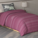 Spaces Fiora Geometric 100% Cotton Single Bedsheet with 1 Pillow Covers - 59 x 89 Inches, Dark Blush