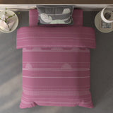 Spaces Fiora Geometric 100% Cotton Single Bedsheet with 1 Pillow Covers - 59 x 89 Inches, Dark Blush
