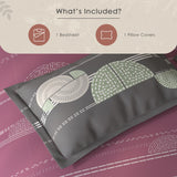 Spaces Fiora Geometric 100% Cotton Single Bedsheet with 1 Pillow Covers - 59 x 89 Inches, Dark Blush
