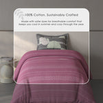 Spaces Fiora Geometric 100% Cotton Single Bedsheet with 1 Pillow Covers - 59 x 89 Inches, Dark Blush