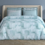 Spaces Meraki 100% Cotton 300 TC Abstract Premium Large Bedsheet with 4 Pillow Covers - 108 x 108 Inches, Light Blue