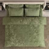 Spaces Meraki 100% Cotton 300 TC Floral Premium Large Bedsheet with 4 Pillow Covers - 108 x 108 Inches, Light Green