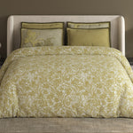 Spaces Meraki 100% Cotton 300 TC Floral Premium Large Bedsheet with 4 Pillow Covers - 108 x 108 Inches, Dark Yellow