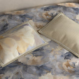 Spaces Meraki 100% Cotton 300 TC Floral Premium Large Bedsheet with 4 Pillow Covers - 108 x 108 Inches, Light Grey