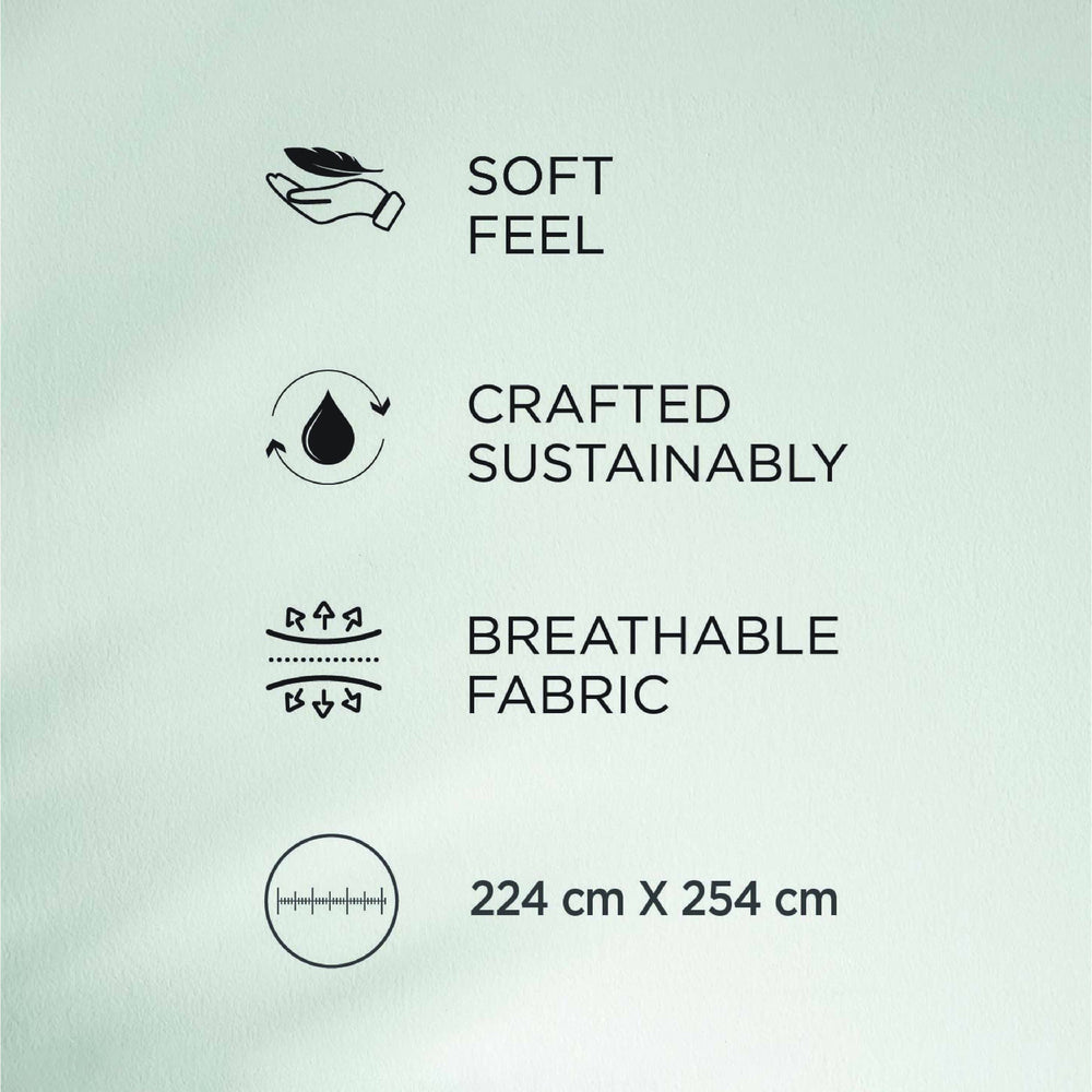 Spaces Aurum Floral Polycotton 132 TC Double Bedsheet with 2 Pillow Covers - 88 x 100 Inches, Cream
