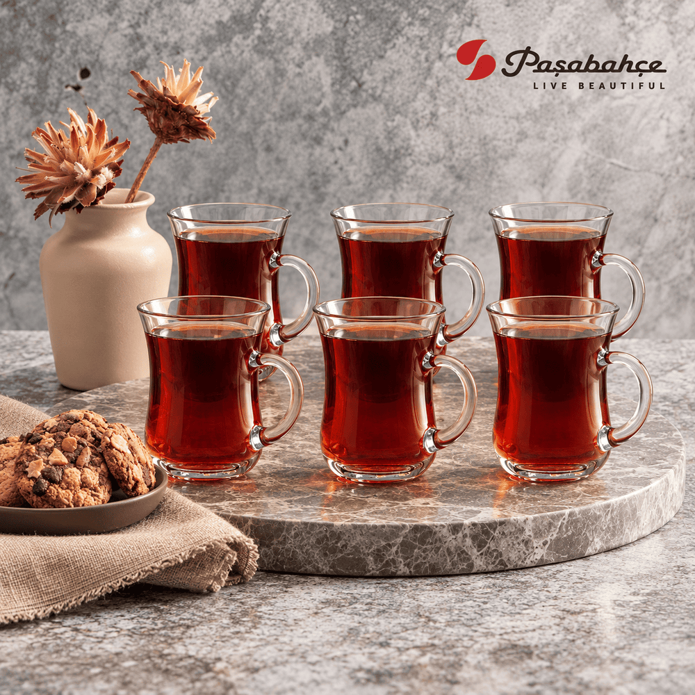 Pasabahce Keyif Tea Tumbler Glass Set of 6 -  175 ml, Transparent
