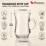Pasabahce Keyif Tea Tumbler Glass Set of 6 -  175 ml, Transparent
