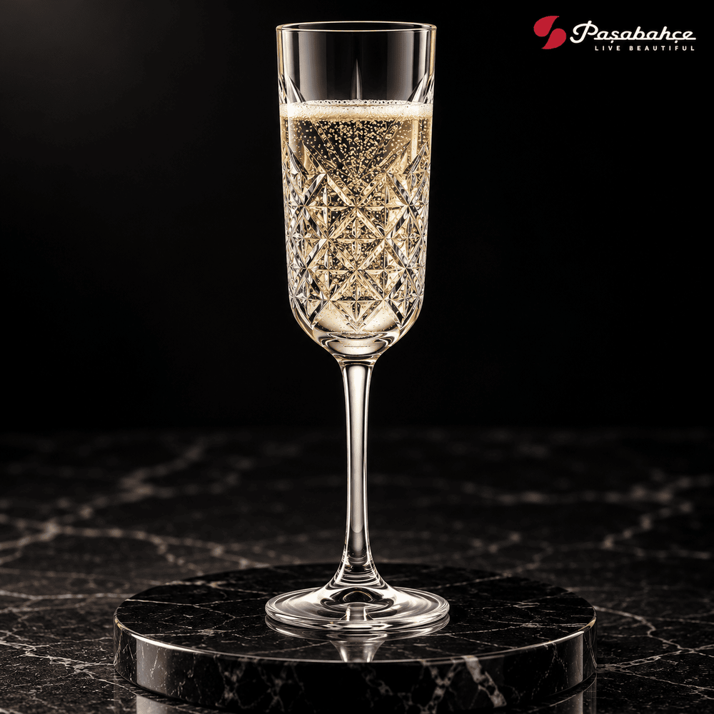 Pasabahce Timeless Flute Stem Glasses Set of 4 - 175 ml, Transparent