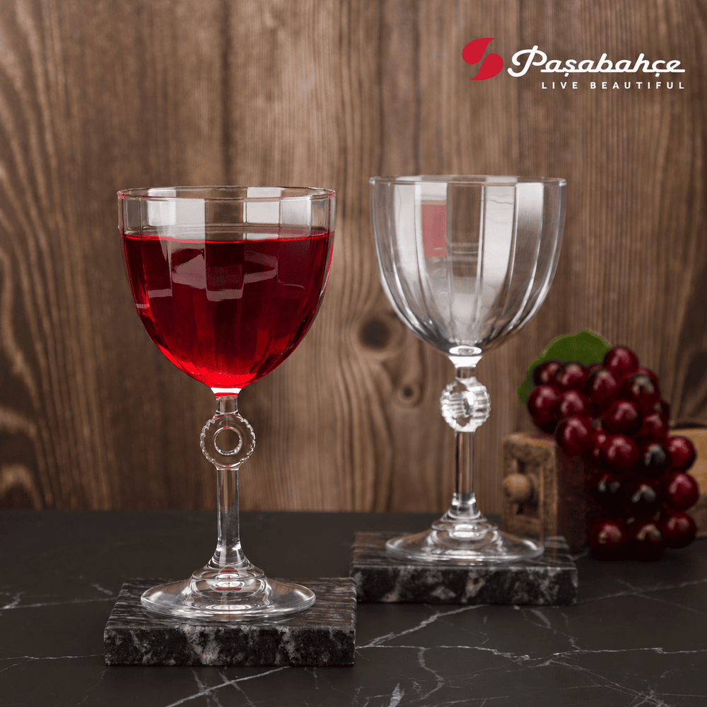 Pasabahce Amore Red Wine Stem Glasses Set of 2 - 270 ml, Transparent