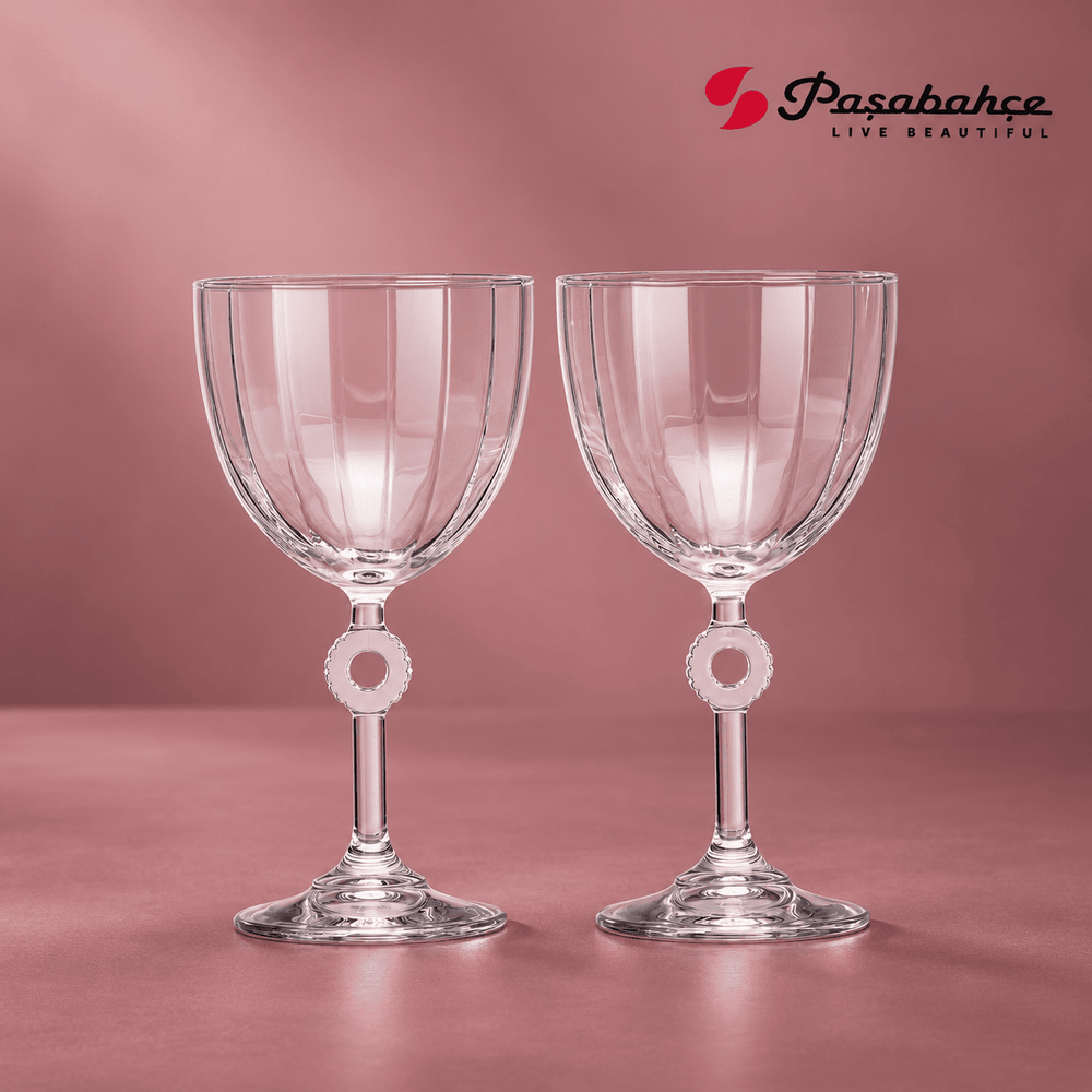 Pasabahce Amore Red Wine Stem Glasses Set of 2 - 270 ml, Transparent
