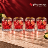 Pasabahce Elysia Whisky Tumbler Glass Set of 4 -  355 ml, Transparent