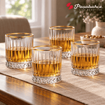 Pasabahce Elysia Whisky Tumbler Glass Set of 4 -  355 ml, Transparent