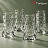 Pasabahce Leafy Water Tumbler Glass Set of 4 -  345 ml, Transparent