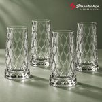 Pasabahce Leafy Water Tumbler Glass Set of 4 -  345 ml, Transparent