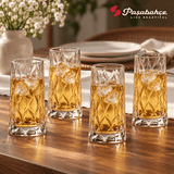 Pasabahce Leafy Water Tumbler Glass Set of 4 -  345 ml, Transparent