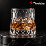 Pasabahce Leafy Whisky Tumbler Glass Set of 4 -  300 ml, Transparent