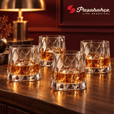 Pasabahce Leafy Whisky Tumbler Glass Set of 4 -  300 ml, Transparent
