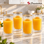 Pasabahce Elysia Highball Tumbler Glass Set of 4 -  280 ml, Transparent