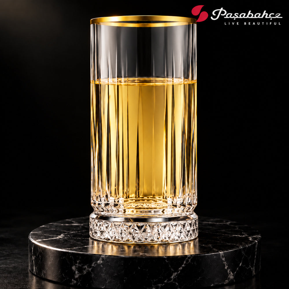 Pasabahce Elysia Highball Tumbler Glass Set of 4 -  280 ml, Transparent