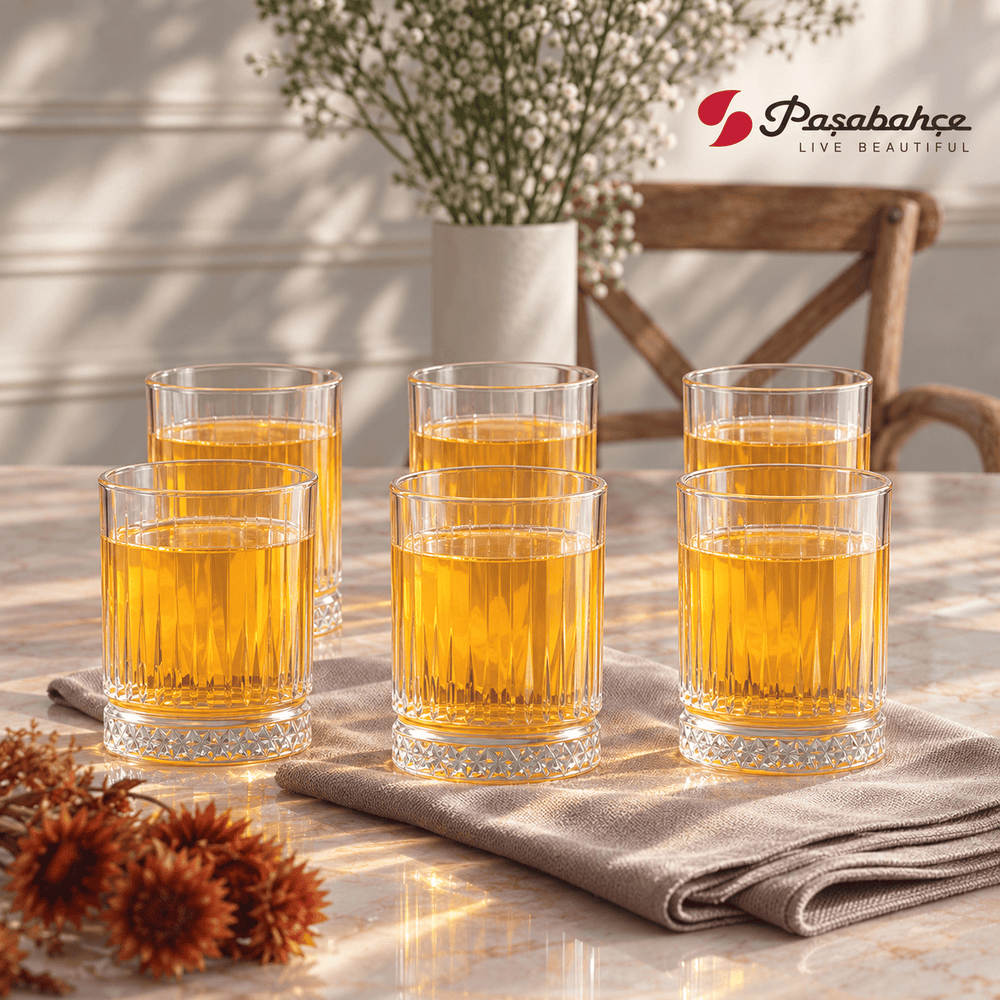 Pasabahce Elysia Water Tumbler Glass Set of 6 -  110 ml, Transparent