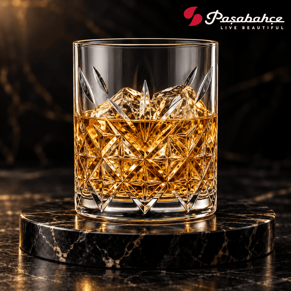 Pasabahce Timeless Whisky Tumbler Glass Set of 4 -  420 ml, Transparent