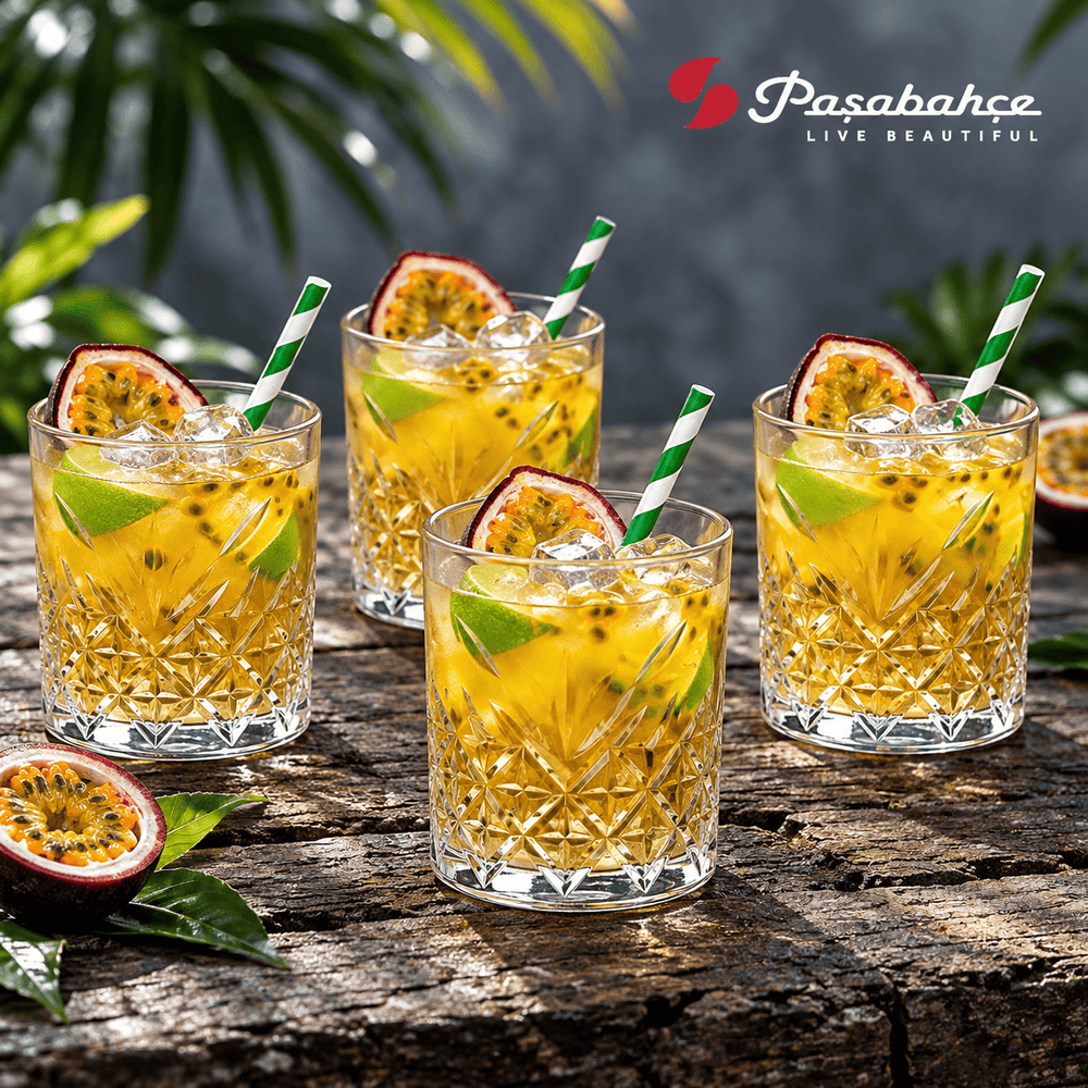 Pasabahce Timeless Whisky Tumbler Glass Set of 4 -  420 ml, Transparent