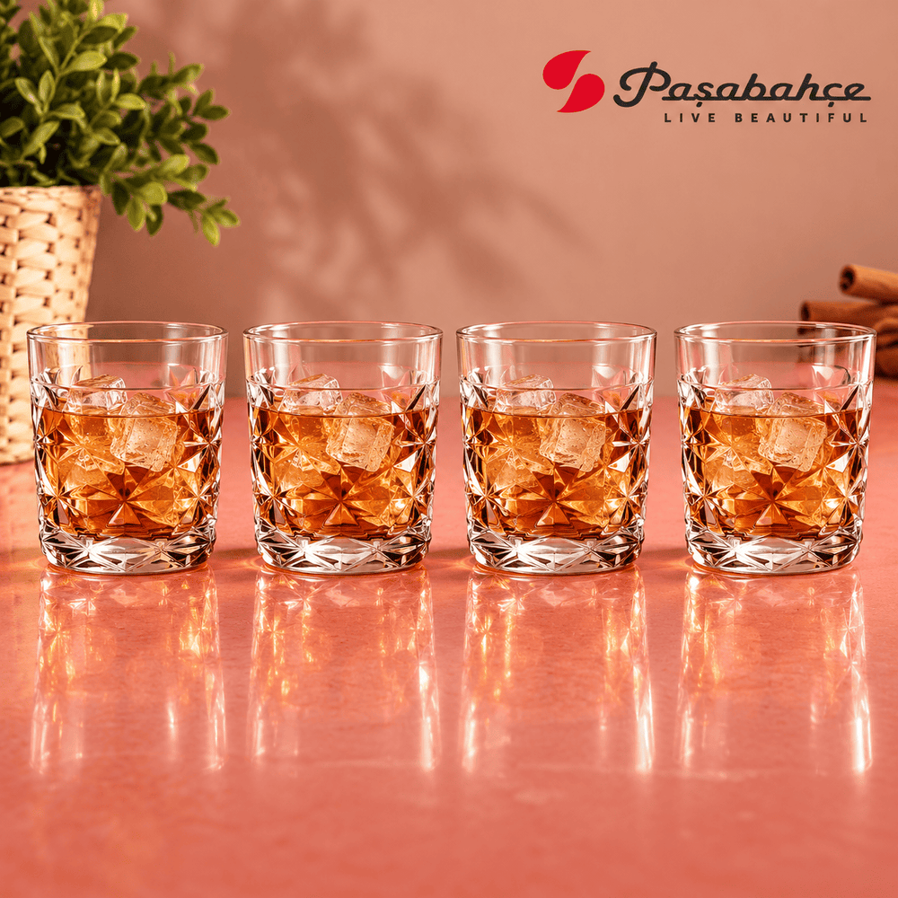 Pasabahce Estrella Water Tumbler Glass Set of 4 -  305 ml, Transparent
