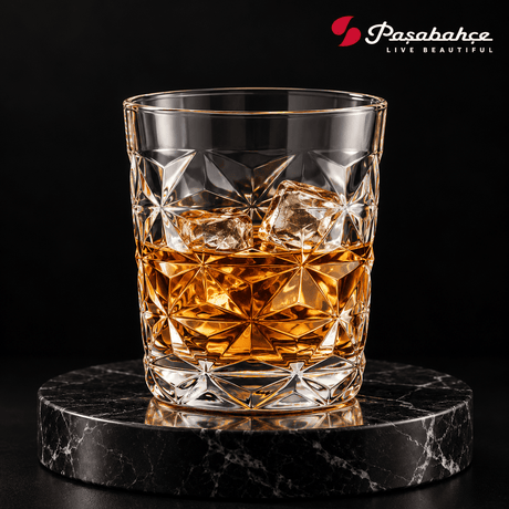 Pasabahce Estrella Whisky Tumbler Glass Set of 4 -  360 ml, Transparent