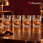 Pasabahce Estrella Whisky Tumbler Glass Set of 4 -  360 ml, Transparent