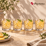 Pasabahce Estrella Whisky Tumbler Glass Set of 4 -  360 ml, Transparent