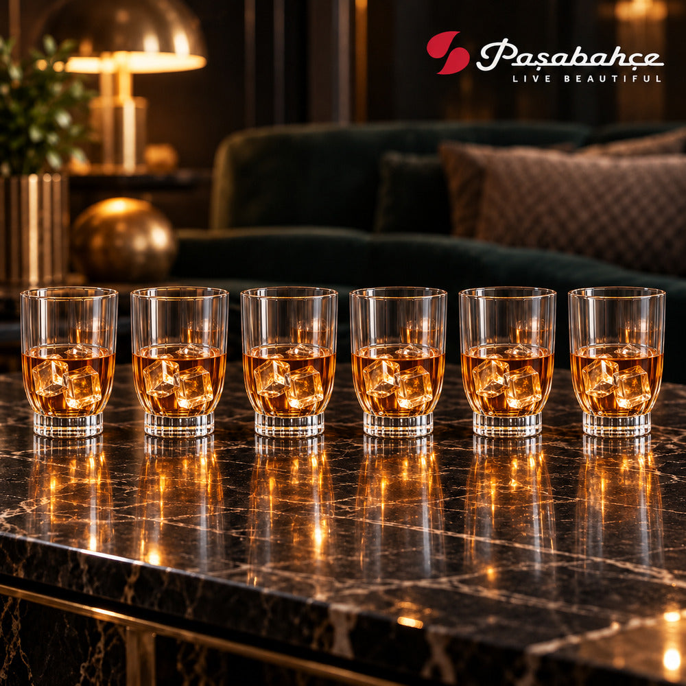 Pasabahce Amore Juice Tumbler Glass Set of 6 -  320 ml, Transparent