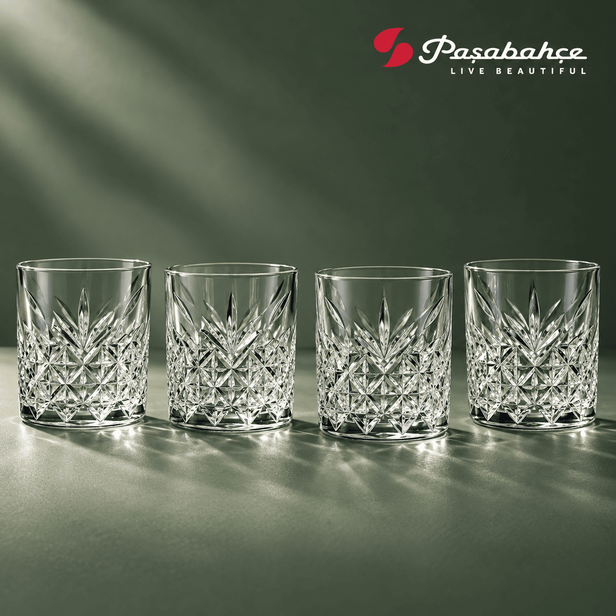 Pasabahce Timeless Whisky Tumbler Glass Set of 4 -  205 ml, Transparent