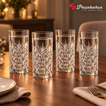 Pasabahce Timeless Water Tumbler Glass Set of 4 -  295 ml, Transparent