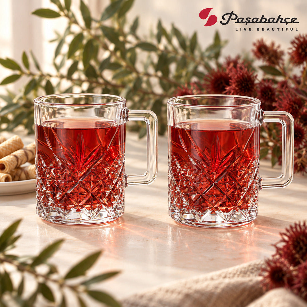 Pasabahce Timeless 250 ml Mug Set of 2- Transparent