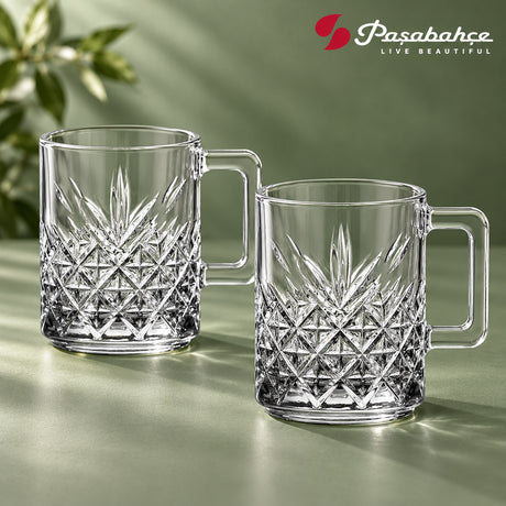 Pasabahce Timeless 250 ml Mug Set of 2- Transparent