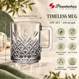 Pasabahce Timeless 250 ml Mug Set of 2- Transparent