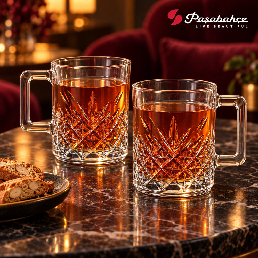 Pasabahce Timeless 250 ml Mug Set of 2- Transparent