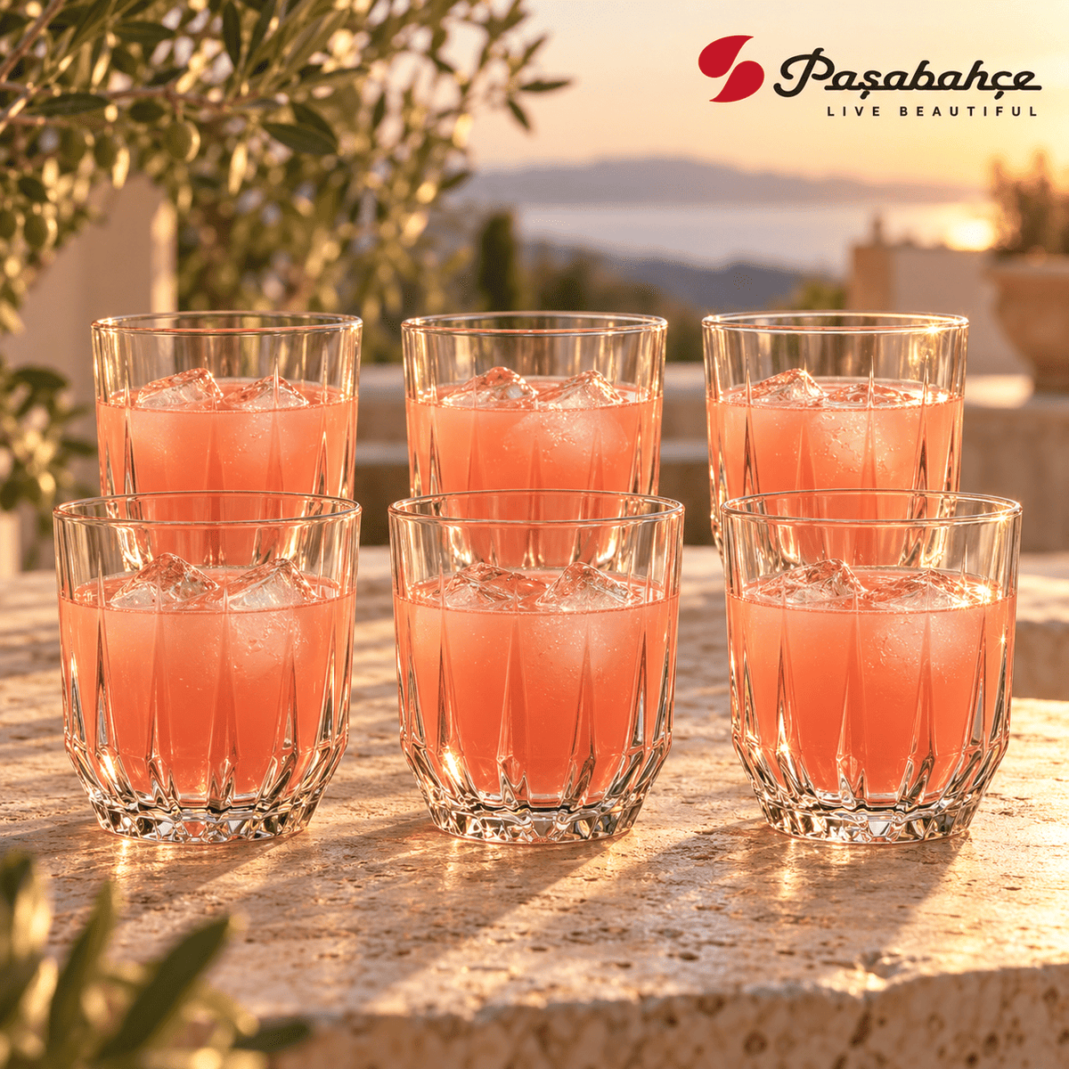Pasabahce Echo Whisky Tumbler Glass Set of 6 -  300 ml, Transparent