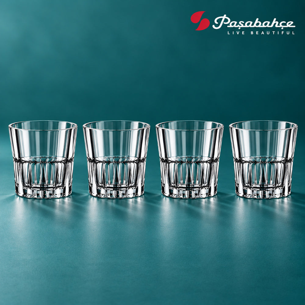 Pasabahce Crystal Sword Whisky Tumbler Glass Set of 4 -  200 ml, Transparent