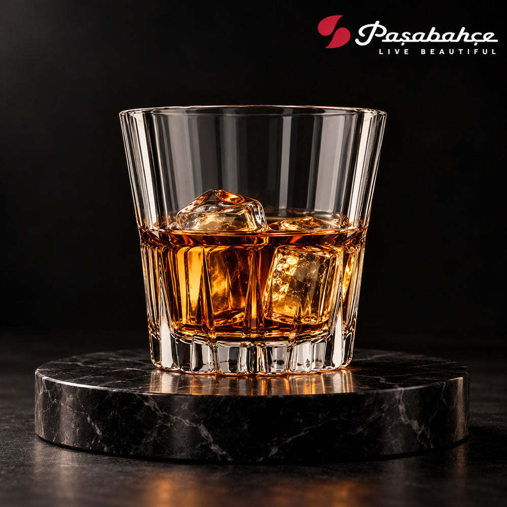 Pasabahce Crystal Sword Whisky Tumbler Glass Set of 4 -  200 ml, Transparent