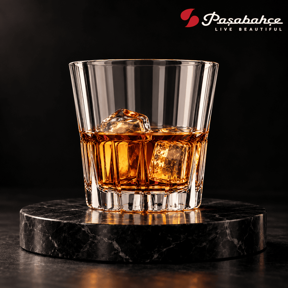 Pasabahce Crystal Sword Whisky Tumbler Glass Set of 4 -  335 ml, Transparent