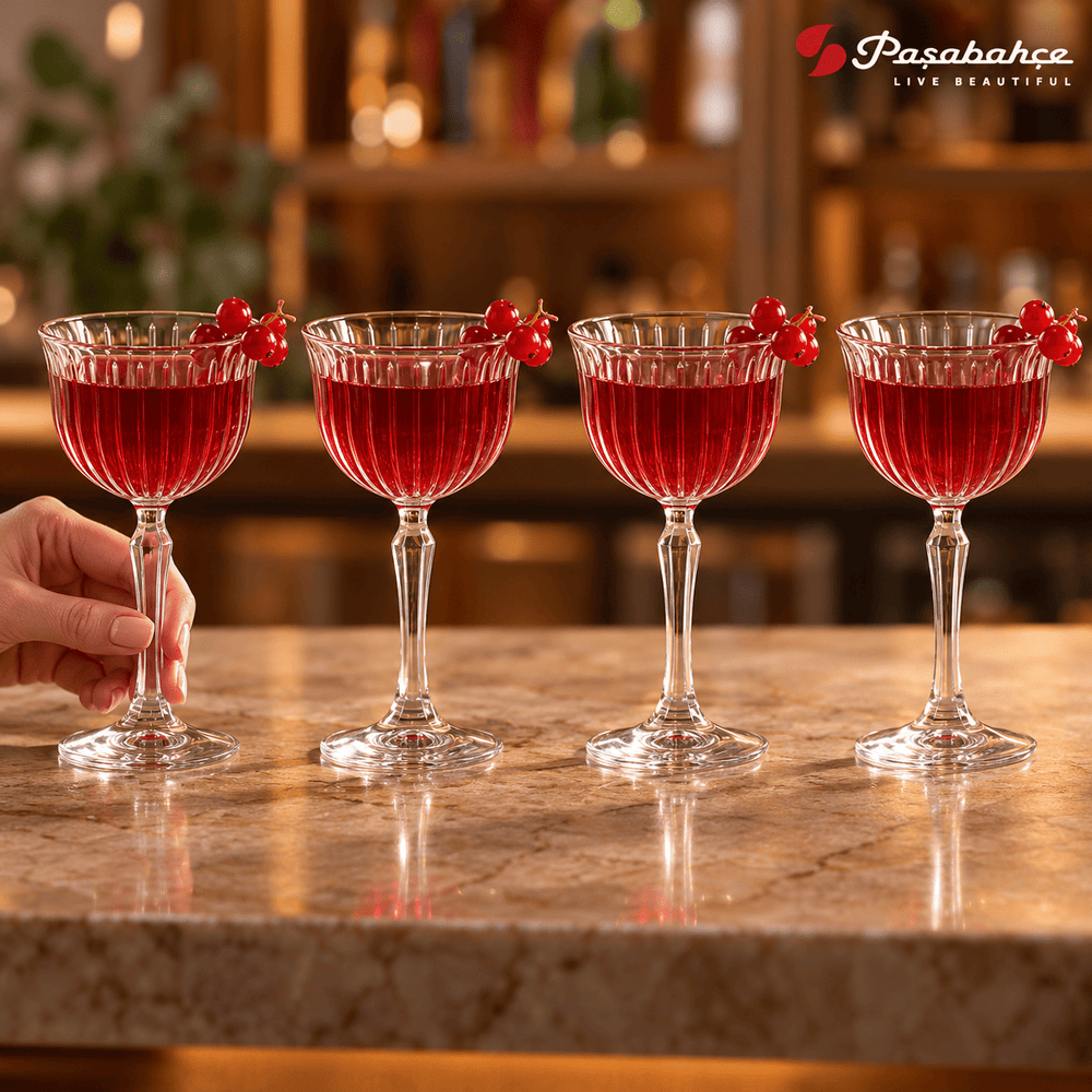 Pasabahce Joy Cocktail Stem Glasses Set of 4 - 170 ml, Transparent