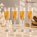 Pasabahce Joy Champagne Stem Glasses Set of 4 - 175 ml, Transparent