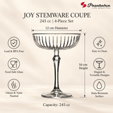 Pasabahce Joy Coupe Stem Glasses Set of 4 - 245 ml, Transparent