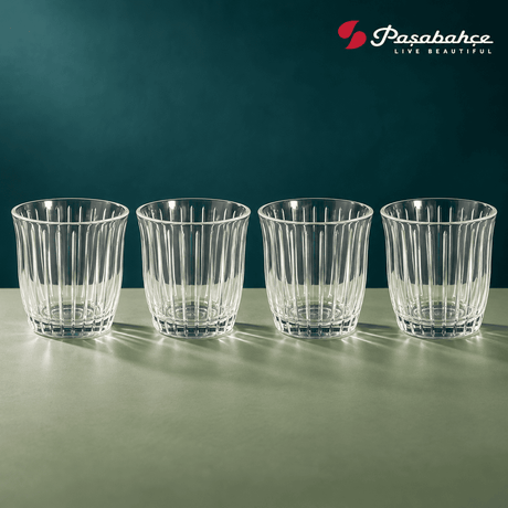 Pasabahce Joy Whisky Tumbler Glass Set of 4 -  360 ml, Transparent
