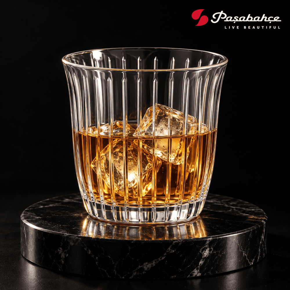 Pasabahce Joy Whisky Tumbler Glass Set of 4 -  360 ml, Transparent