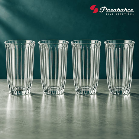 Pasabahce Joy Water Tumbler Glass Set of 4 -  365 ml, Transparent